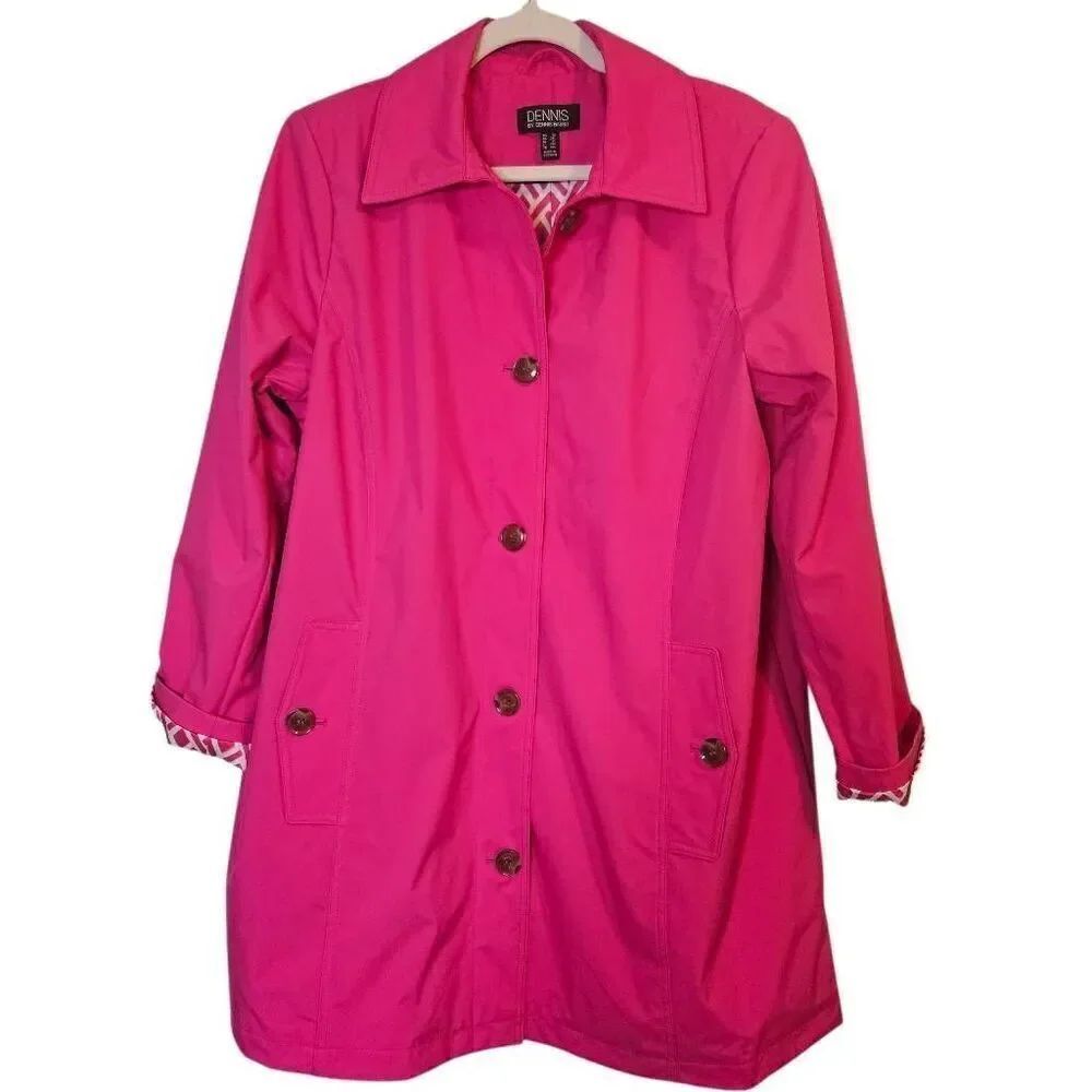 Dennis Basso coat, fusia knee length spring coat. Size 1XL. NWOT.